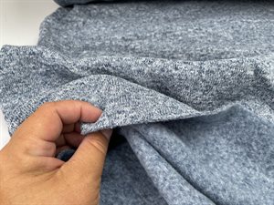 Fleece - blue melange med blød bagside